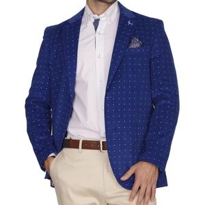 Tailorbyrd Modern Fit Dot Print Corduroy Blazer Size 38 Regular